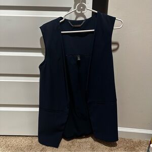 White House Black Market Navy Sleeveless Vest